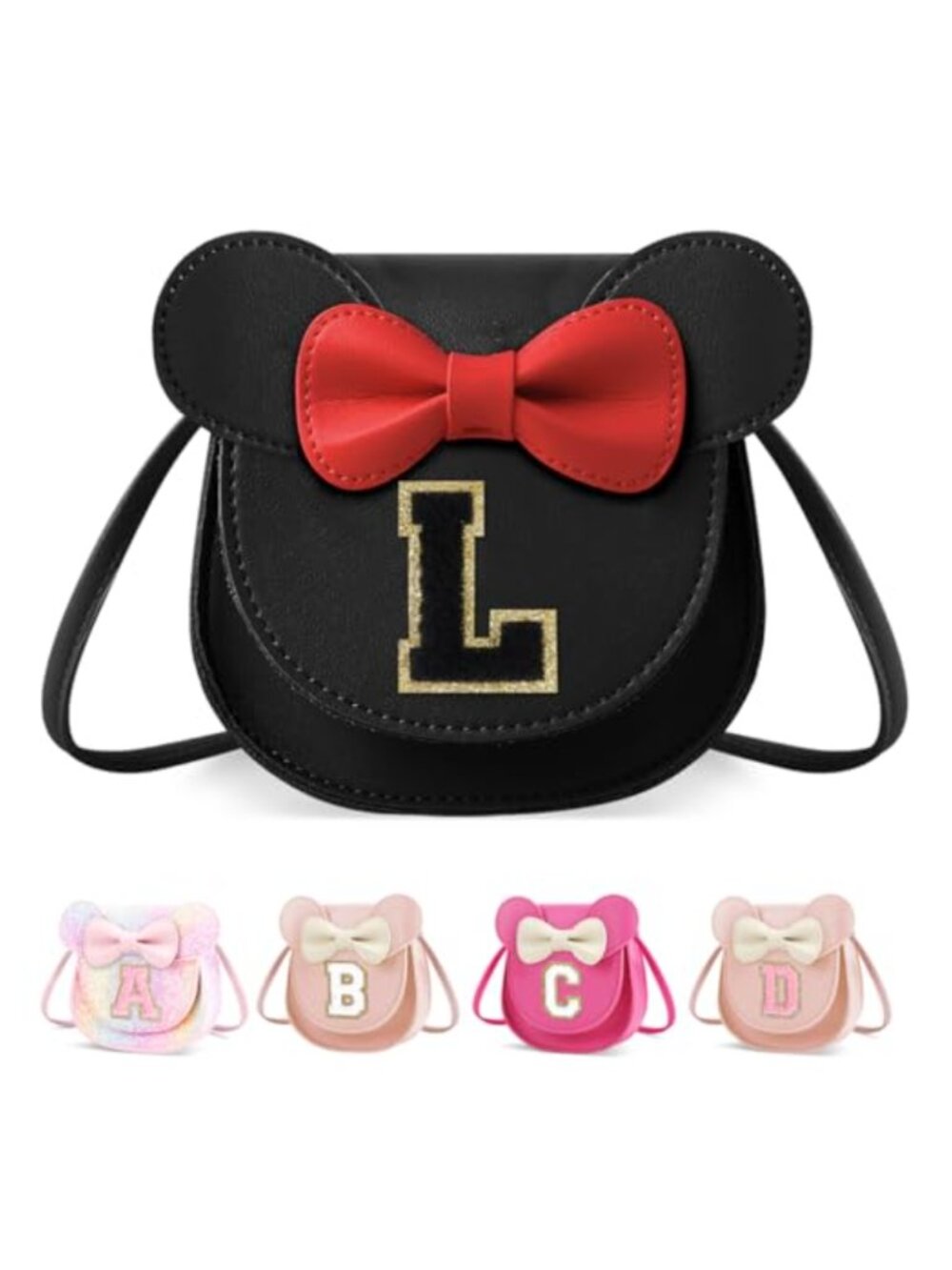 Faux Leather Mouse Ear Crossbody Purse Wallet for Girls